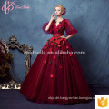 High-End Dunkel Red Kayting Damen Chiffon Zwei Stück Party tragen lange Abendkleider